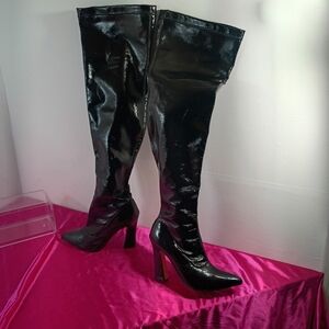 Rouge Helium Women's SZ 6.5 Black Over The Knee Heeled Boots .